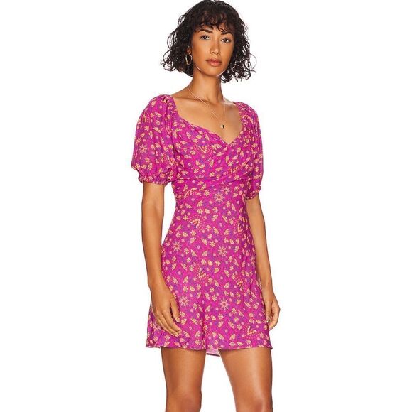 NWT Spell Madame Peacock Sweetheart Boysenberry Mini Dress XS - Picture 4 of 9